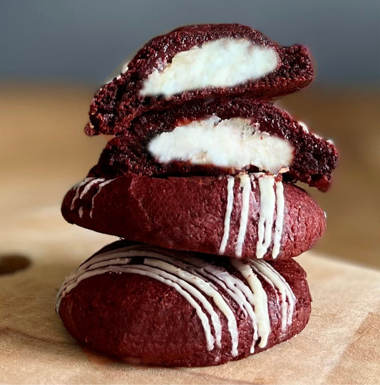 Red Velvet Kookie Bites with Cream Cheese Filling