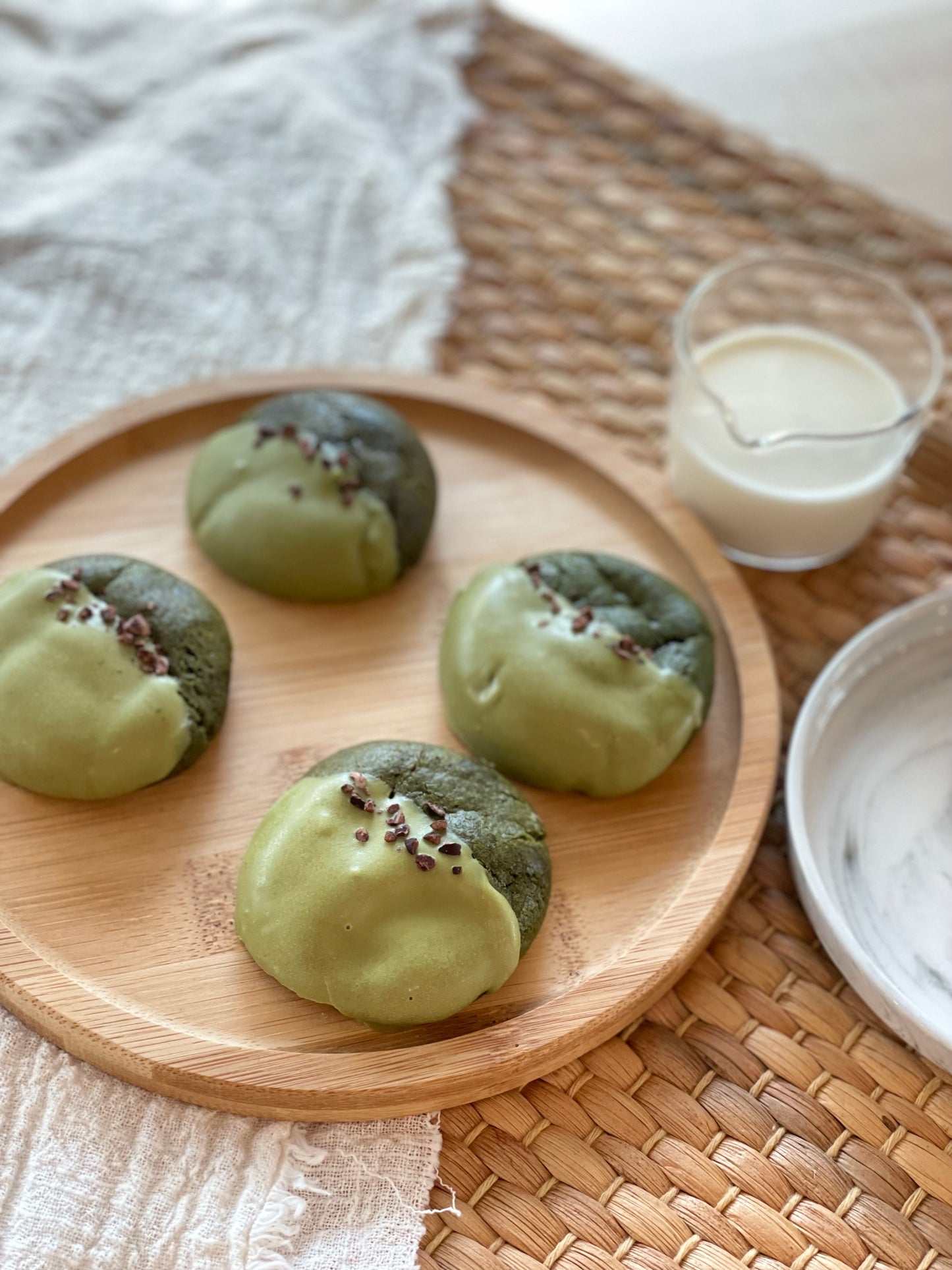 Matcha Kookie Bites with Nutella Filling