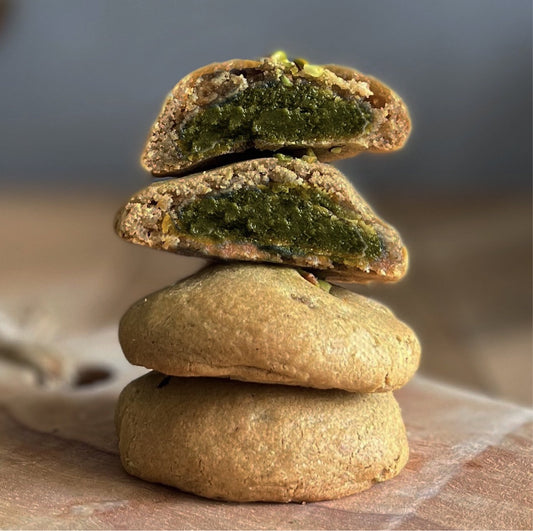 Brown Butter Kookie Bites with Pistachio Filling